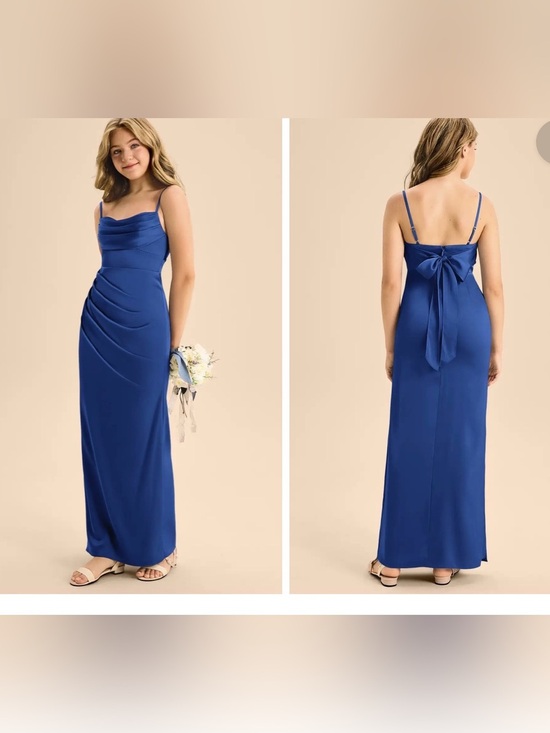 Azazie Dresses & Skirts - Azazie Royal Blue Spaghetti Strap Maxi Dress with Back Tie